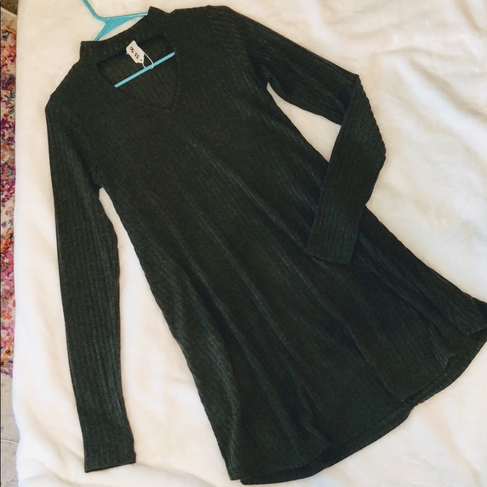 Olive Green long sleeve boutique dress